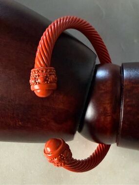 Orange Cable Cuff Bracelet NWOT